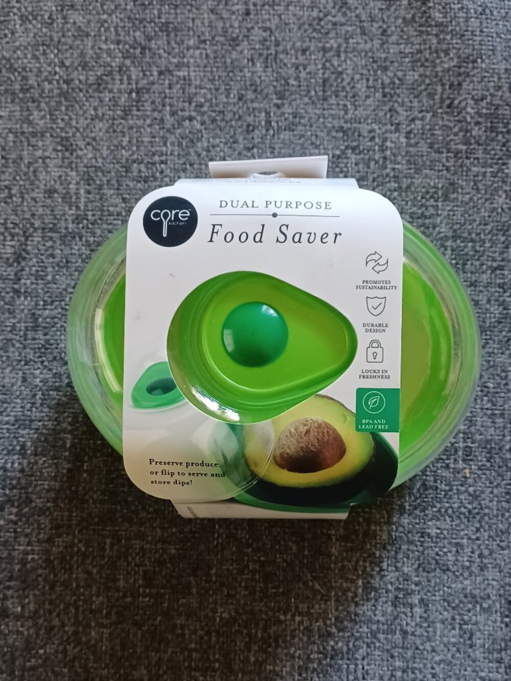 Avocado Pod Food Saver 12 Oz Capacity Green Core Kitchen Dual Purpose New